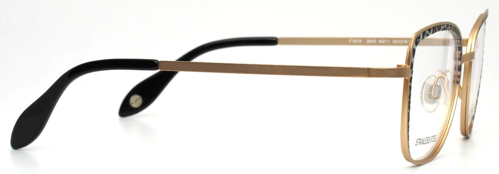 FYSH 3643 M211 Gold Leopard Womens Semi Cat Eye Eyeglasses 50-18-135 B:41 4