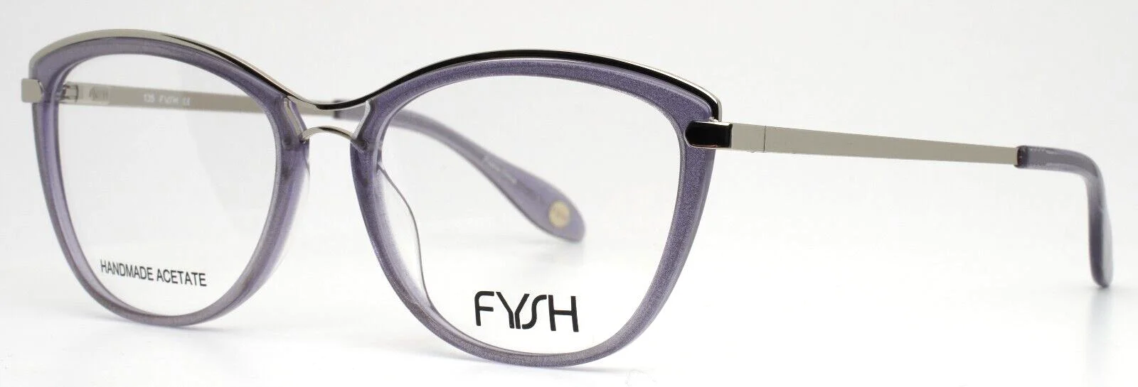 FYSH 3655 S407 Lilac Silver Womens Cat Eye Full Rim Eyeglasses 53-17-135 B:41