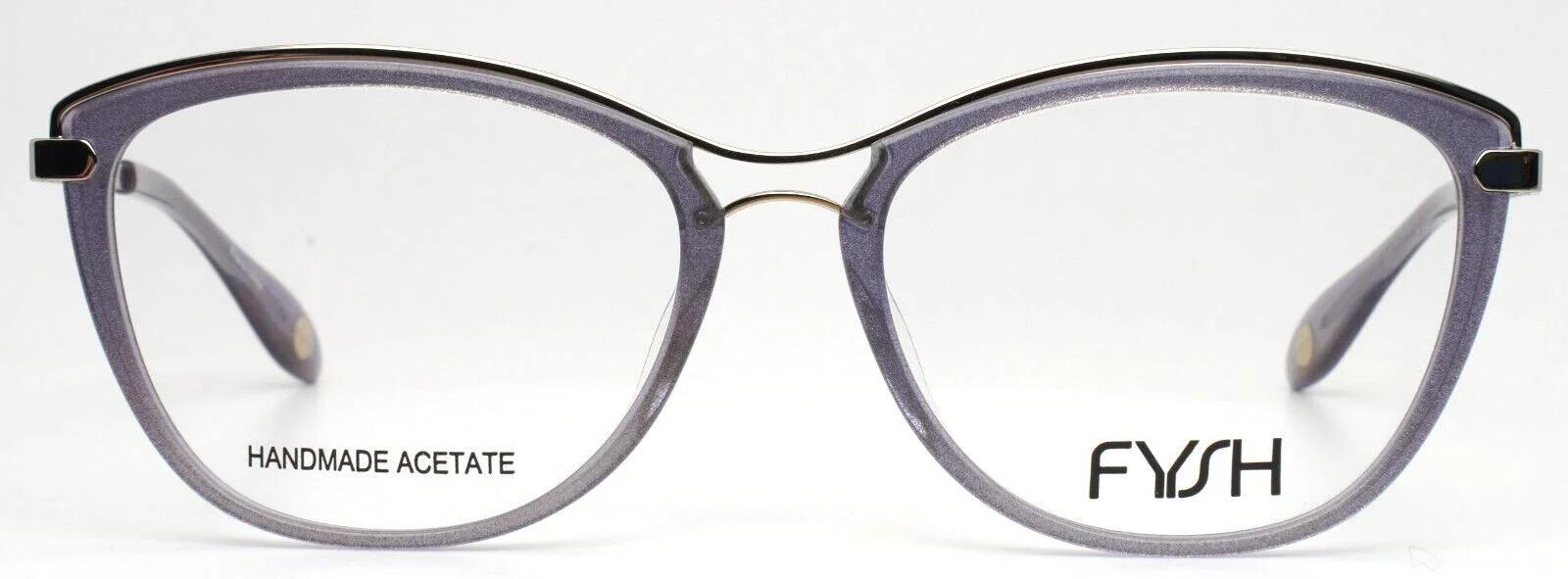 FYSH 3655 S407 Lilac Silver Womens Cat Eye Full Rim Eyeglasses 53-17-135 B:41 2