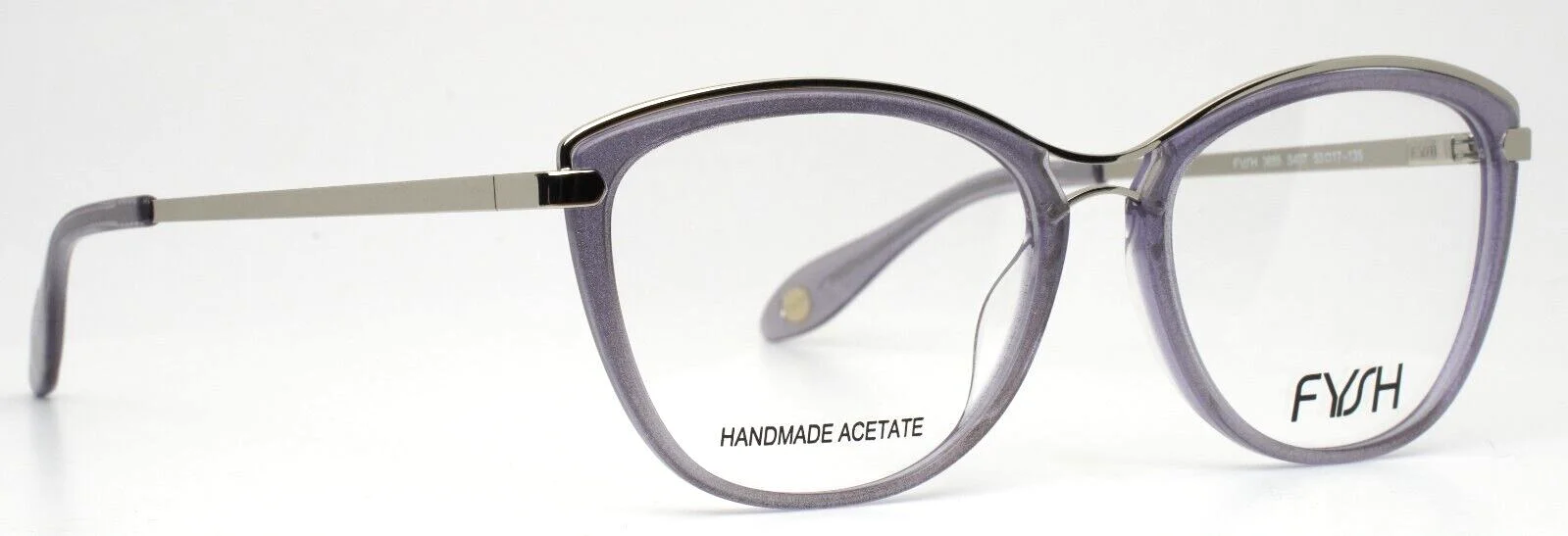 FYSH 3655 S407 Lilac Silver Womens Cat Eye Full Rim Eyeglasses 53-17-135 B:41 3