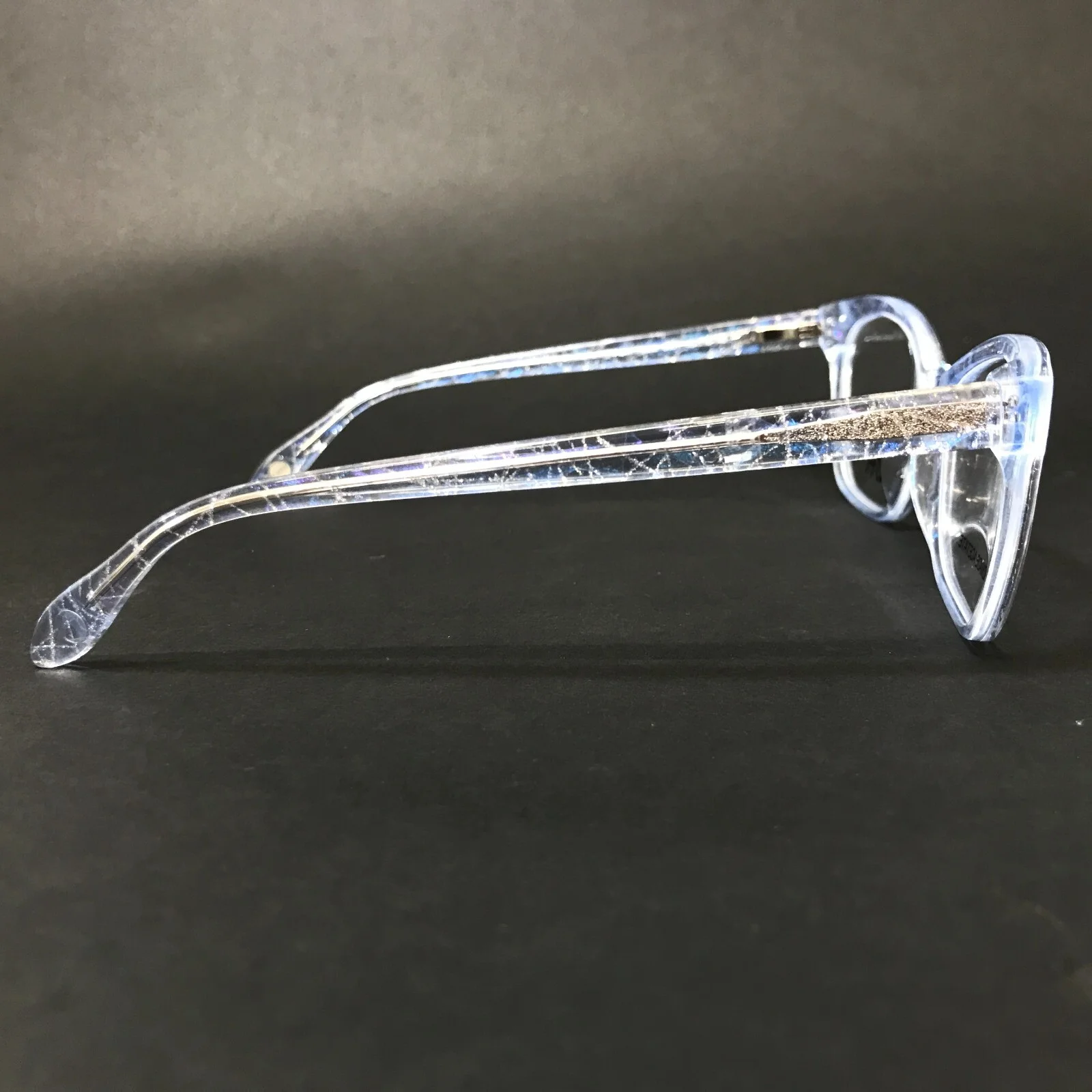 FYSH Eyeglasses Frames 3638 S301 Blue Clear Silver Cat Eye Sparkly 55-16-140 4
