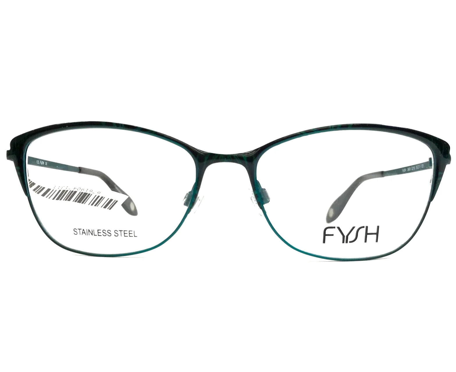 FYSH Eyeglasses Frames 3669 S216 Emerald Green Cat Eye Full Rim 55-17-135