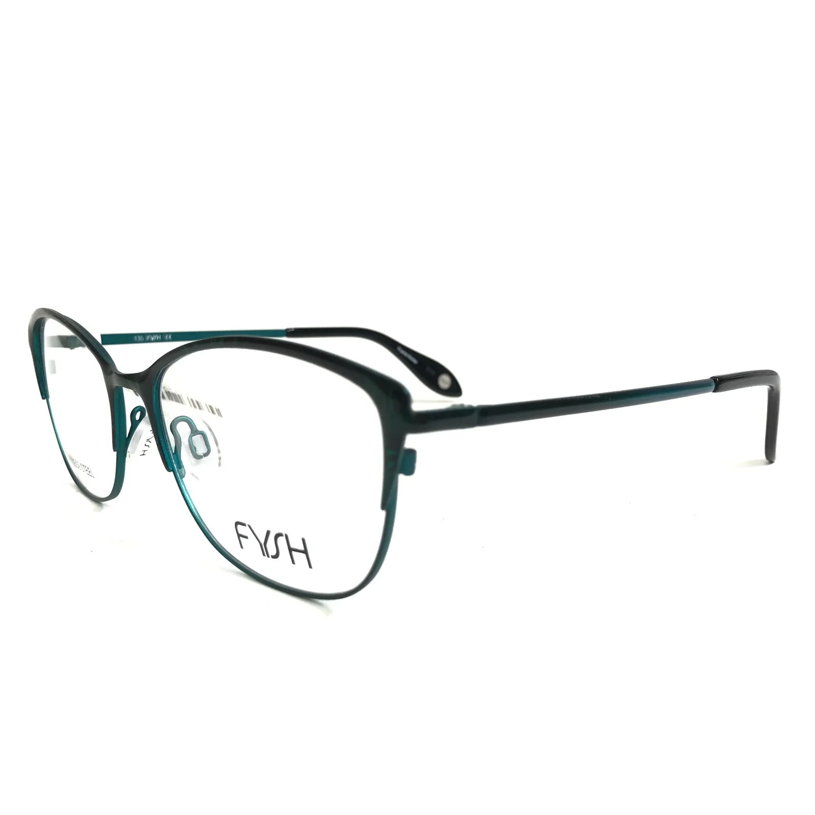 FYSH Eyeglasses Frames 3669 S216 Emerald Green Cat Eye Full Rim 55-17-135 4