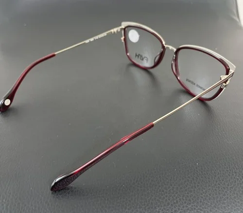 FYSH UK F-3666 S106 Burgundy Gold Cat Eye Womens Eyeglasses Frame 52 16 140 2