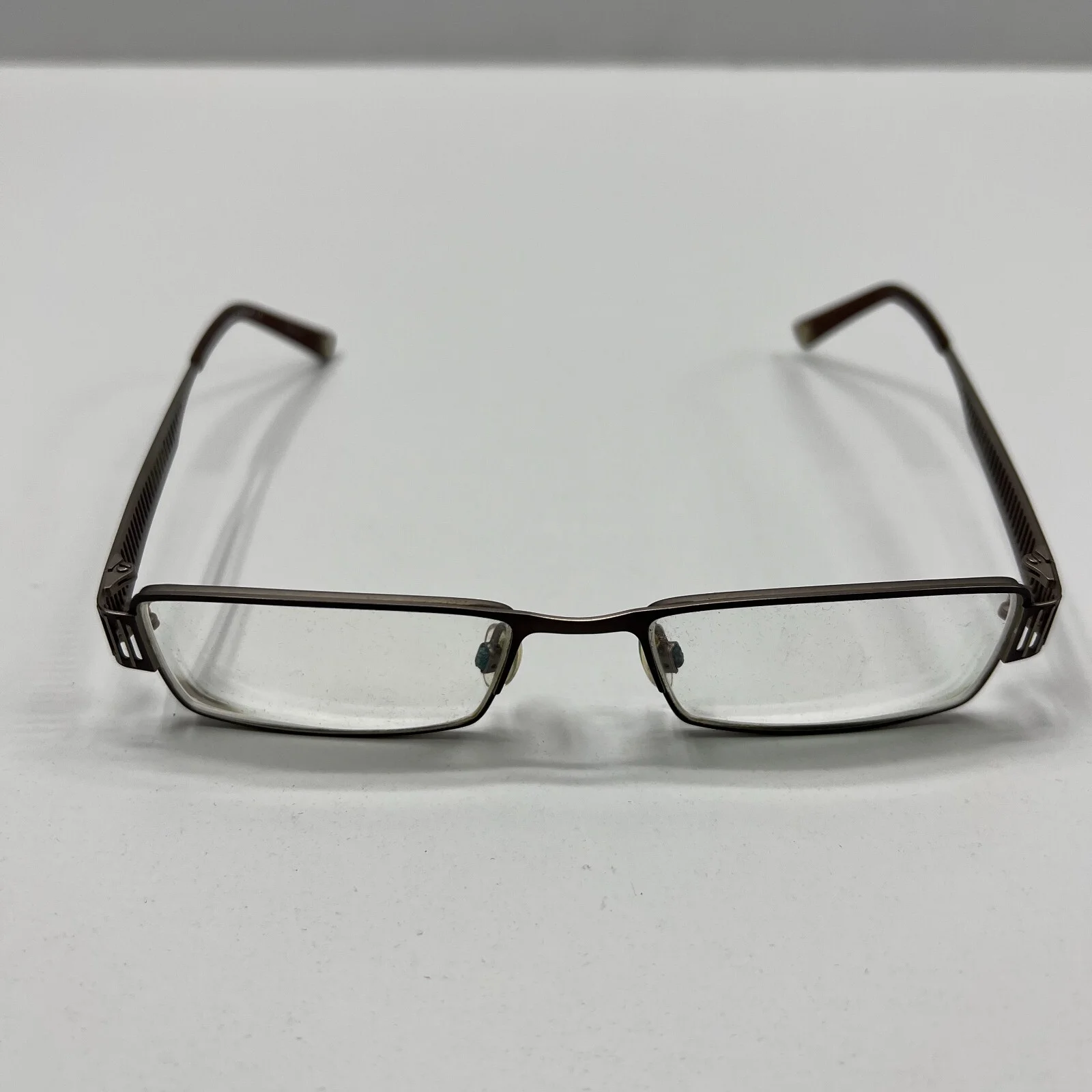Fysh Urban Eyeglass Frames Brown Silver 3389 506 51-17-140 Wire Mesh W/ Case 3