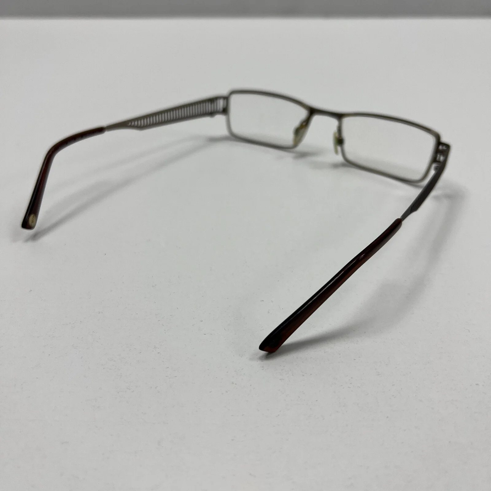 Fysh Urban Eyeglass Frames Brown Silver 3389 506 51-17-140 Wire Mesh W/ Case 4