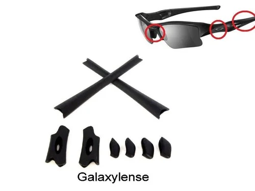Galaxy Ear Sock & Nose Pad Rubber Kits For Oakley Flak Jacket Sunglasses Black 2