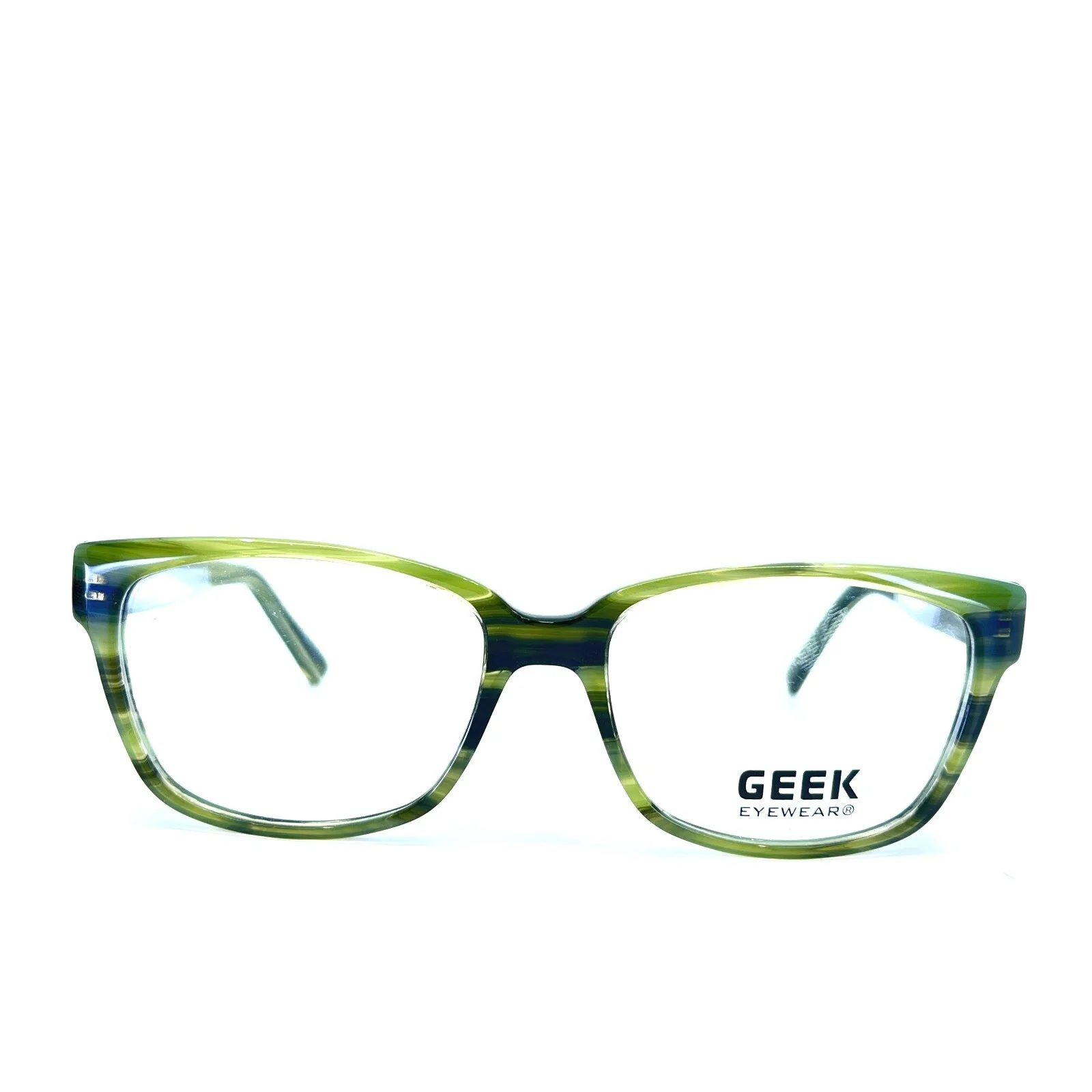 Geek Eyewear Eyeglasses Selfie Green Striped Full Rim Frames 54[]17 140 mm