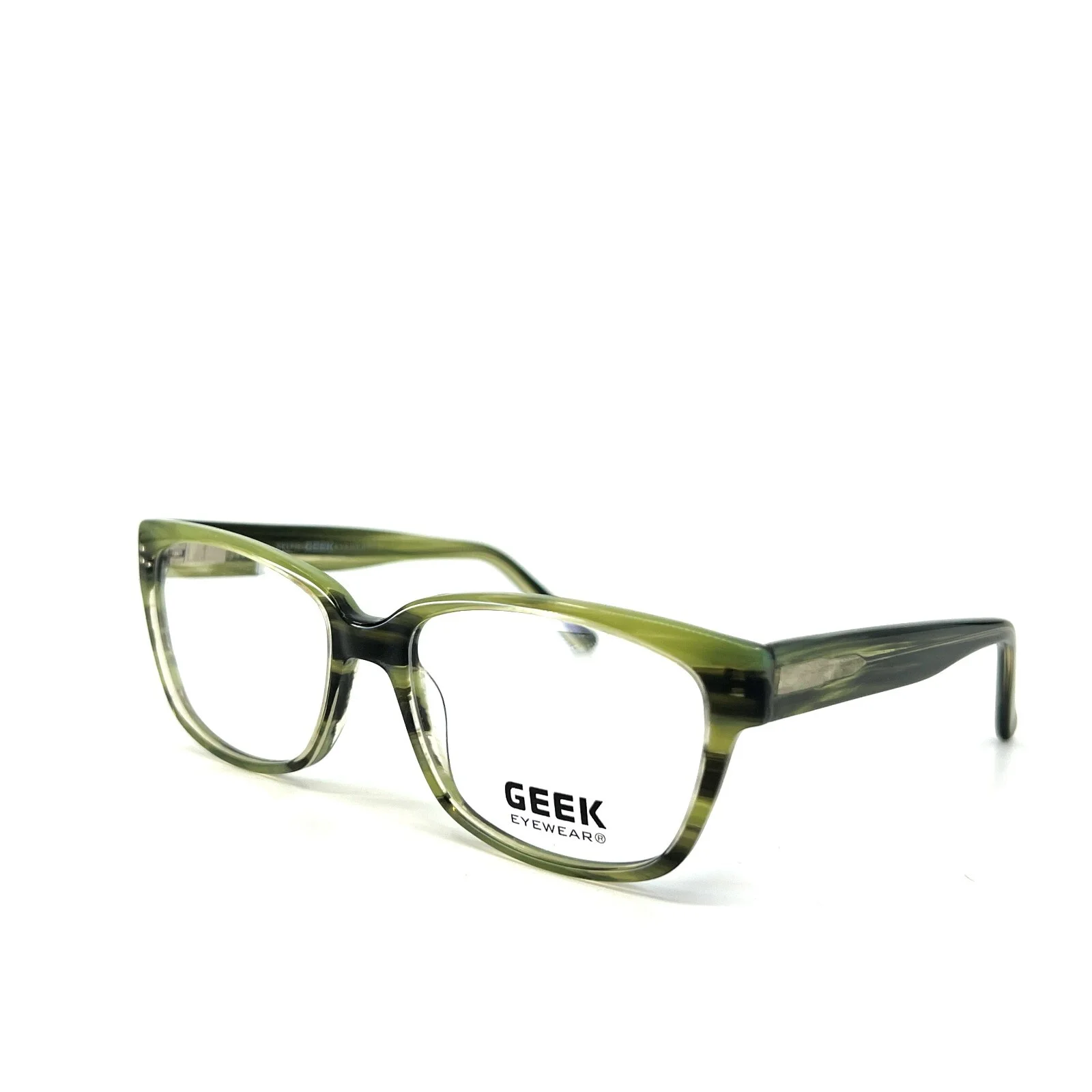 Geek Eyewear Eyeglasses Selfie Green Striped Full Rim Frames 54[]17 140 mm 2
