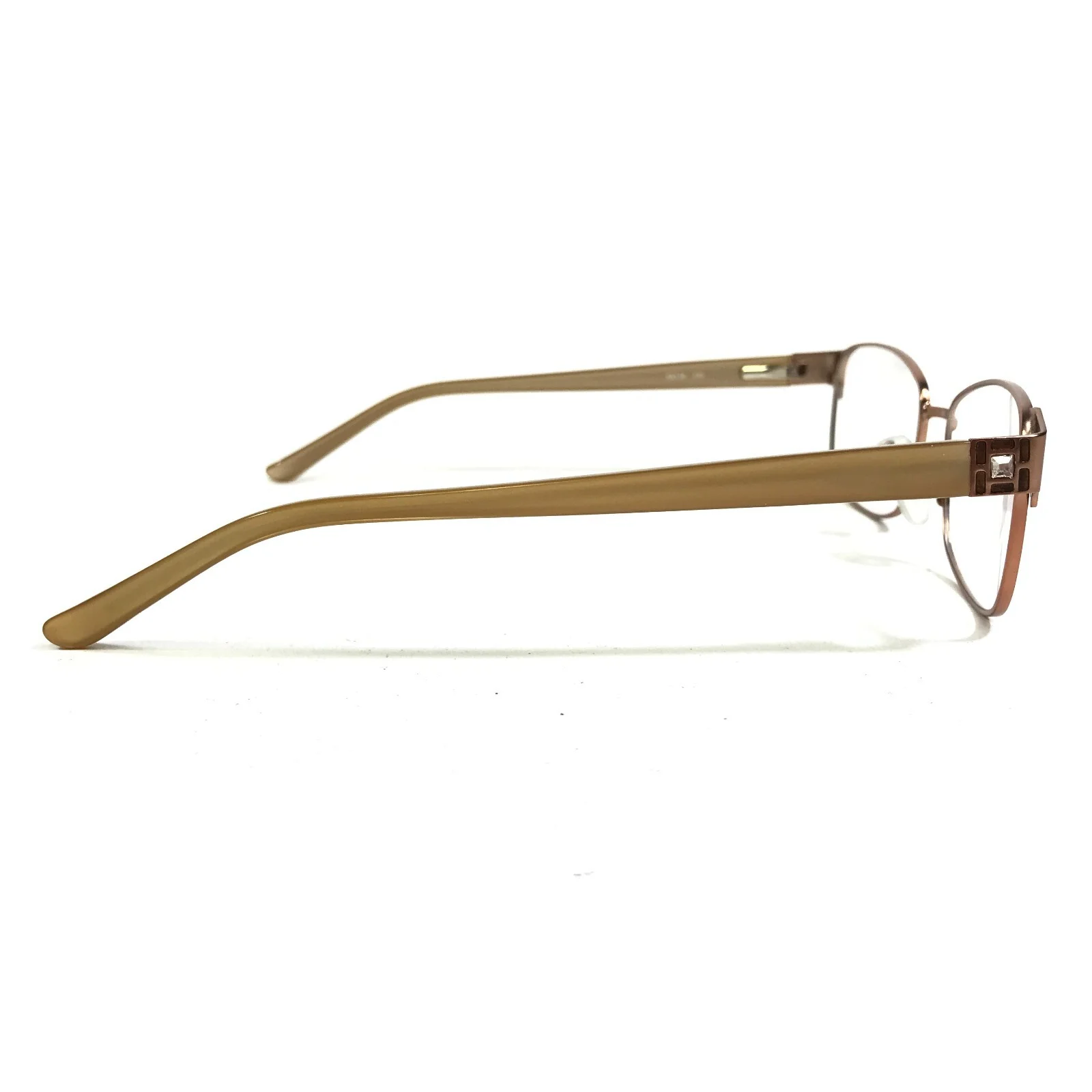Genesis Eyeglasses Frames 3117 DELTA Brown Gold Square Full Rim 52-17-135 3