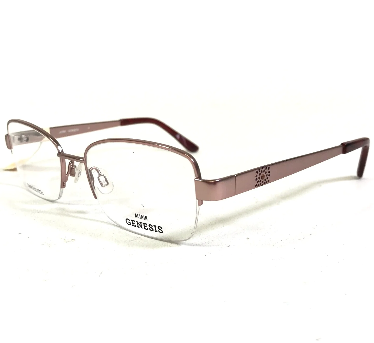 Genesis Eyeglasses Frames ALTAIR G5048 780 ROSE GOLD Pink Cat Eye 53-18-140