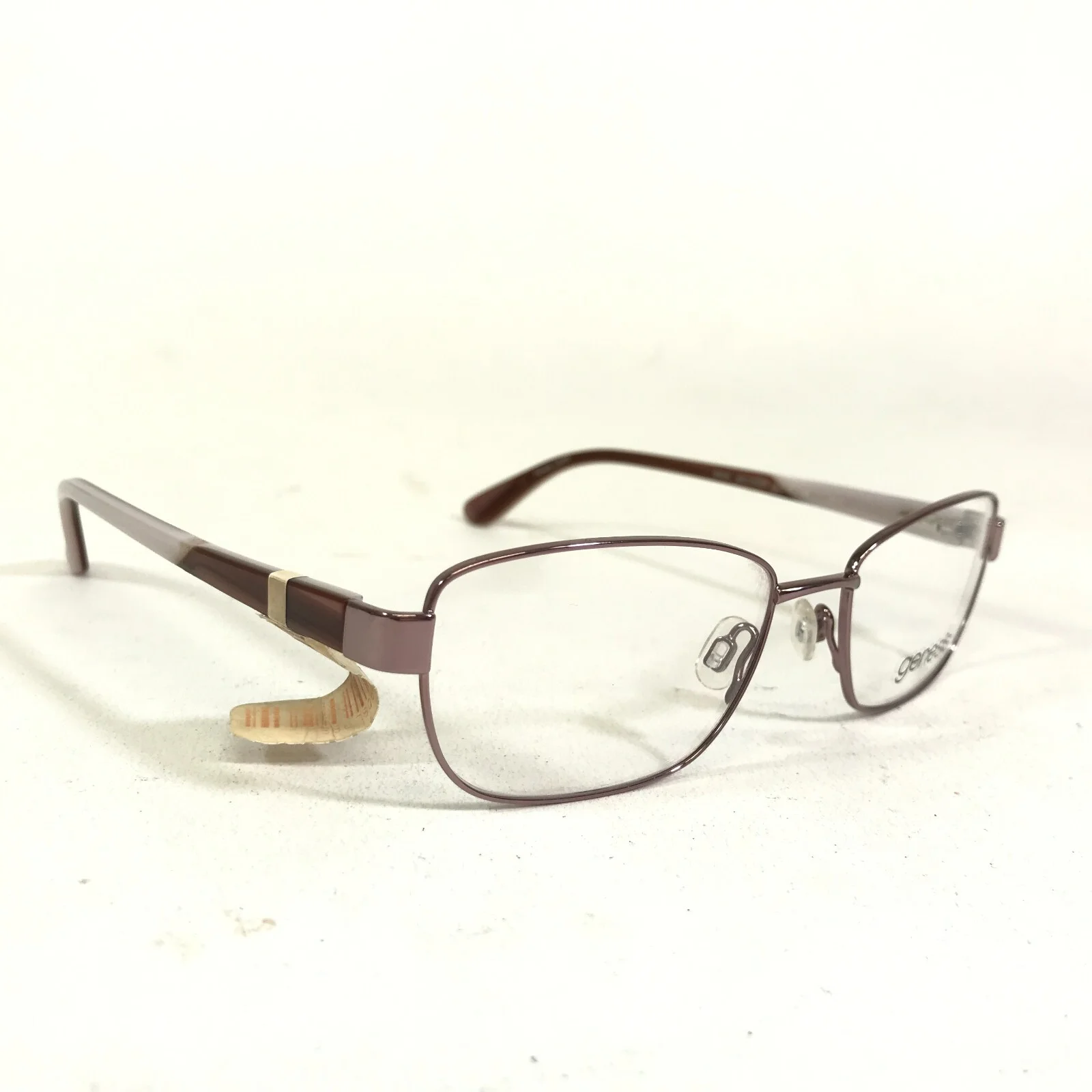 Genesis Eyeglasses Frames G5036 601 ROSE Brown Pink Square Full Rim 51-17-135 2