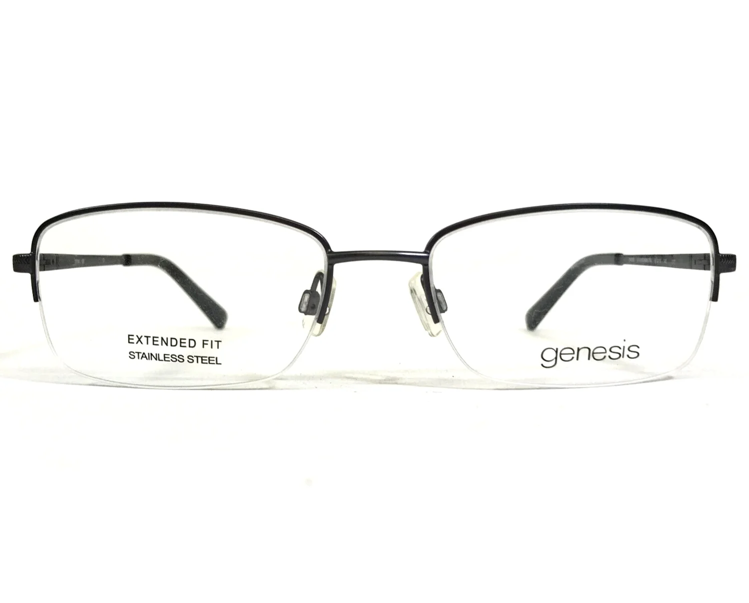 Genesis Large Eyeglasses Frames G4036 015 GUNMETAL Half Rim 57-19-145