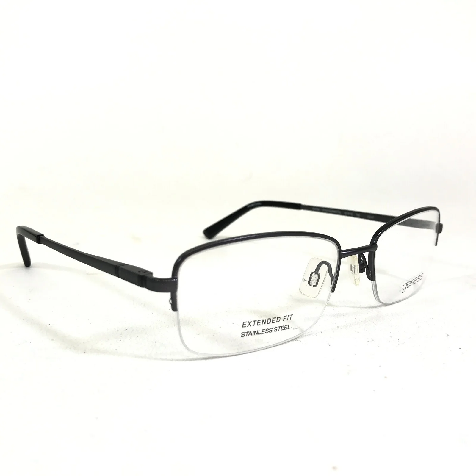 Genesis Large Eyeglasses Frames G4036 015 GUNMETAL Half Rim 57-19-145 2