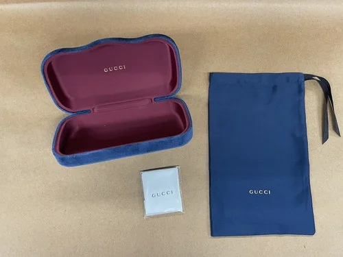 Genuine--Gucci Velvet Medium Eyeglasses Sunglasses Cases Green w/ Bag