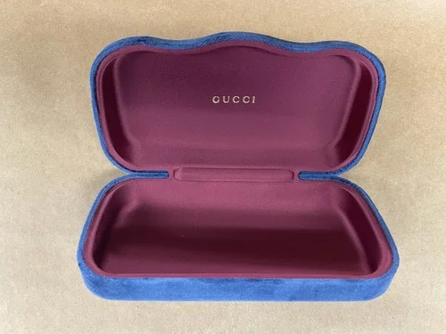 Genuine--Gucci Velvet Medium Eyeglasses Sunglasses Cases Green w/ Bag 2
