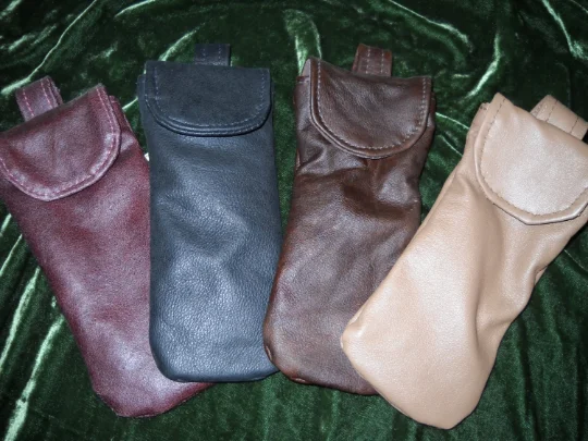 Genuine Soft Strong Leather Eyeglass Case Sunglasses Belt Pouch Glasses Holder 3