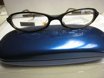 GEOFFREY BEENE EYEGLASS FRAMES Style TIMELESS in BLACK 53-16-135 W/ Case