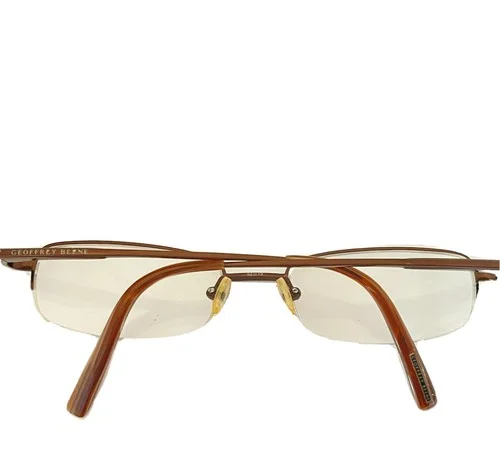 GEOFFREY BEENE Eyeglasses Frame Half Rim 52-19-140 Brown