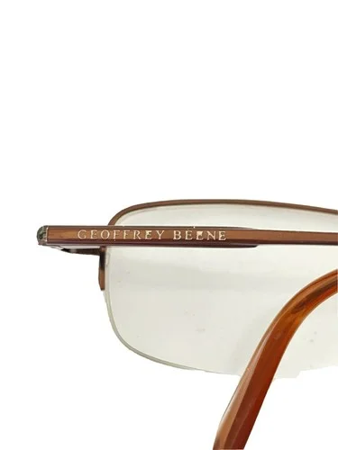 GEOFFREY BEENE Eyeglasses Frame Half Rim 52-19-140 Brown 3