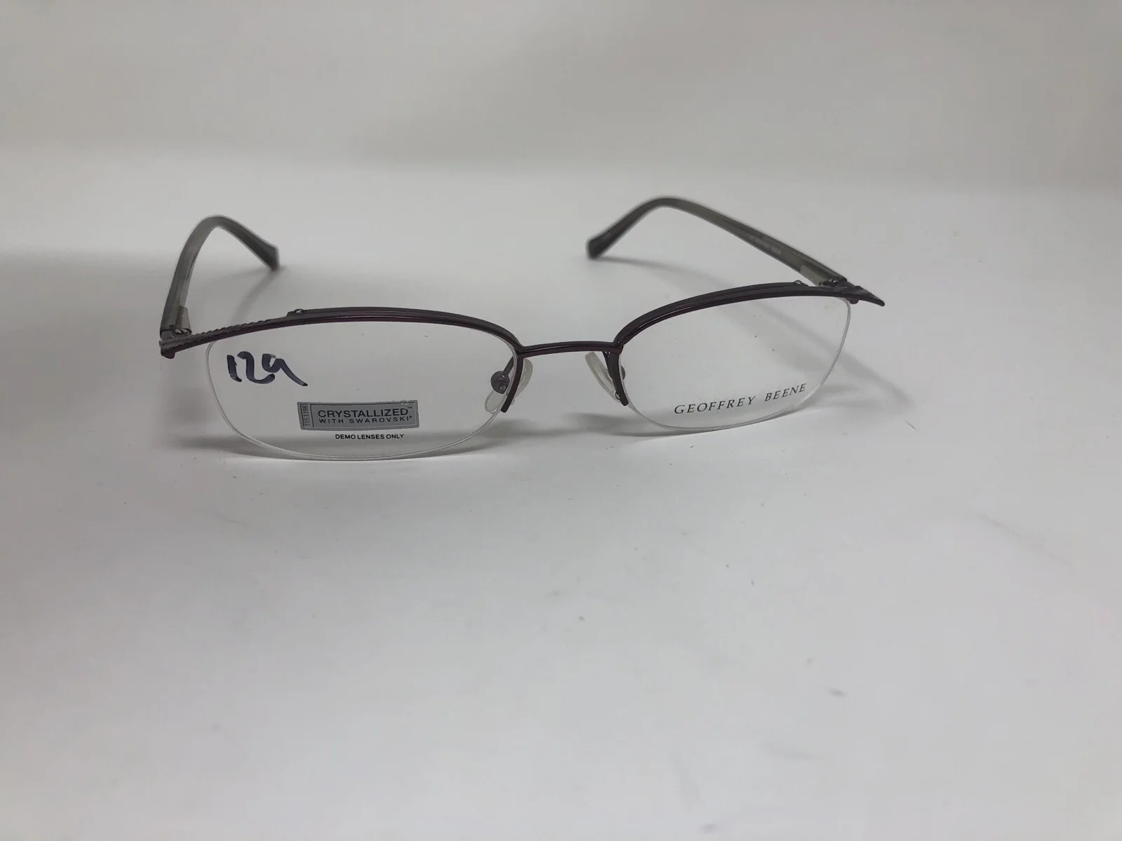 Geoffrey Beene Eyeglasses Frame SLEEK PURPLE 51-18-135 Half Rimless ZM64 4