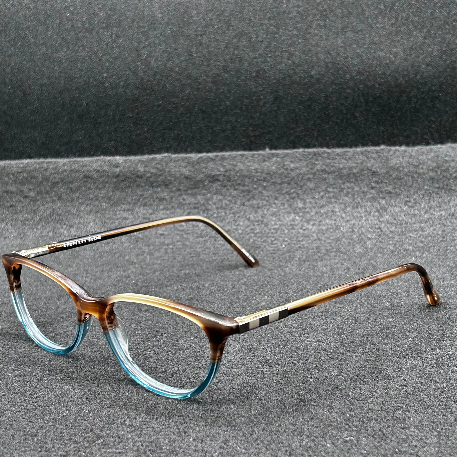 Geoffrey Beene G308 Eyeglasses **FRAME ONLY** Brown/Blue 52-15-140 Used