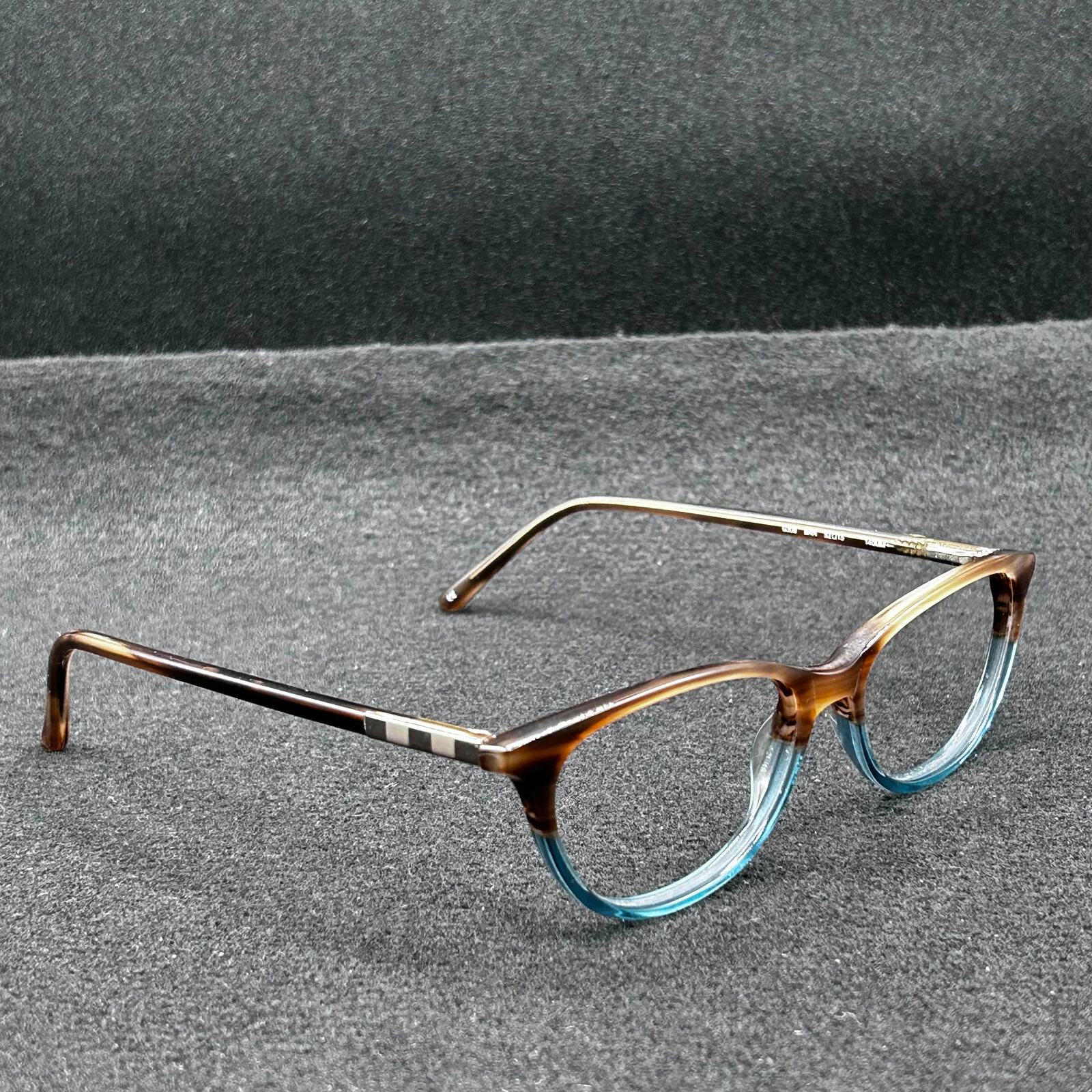 Geoffrey Beene G308 Eyeglasses **FRAME ONLY** Brown/Blue 52-15-140 Used 3