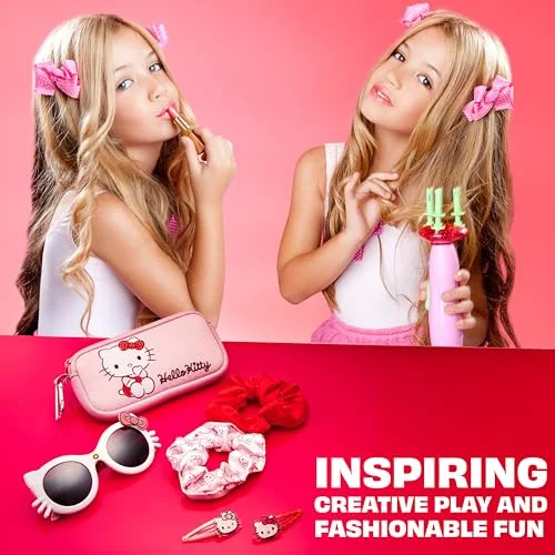 Get Trend Hello Kitty UV Protection Sunglasses and Hair Accessories with Scrunchies Cute Hair Clips Small Pouch Gifts for Girls (Pink Hello Kitty) 2