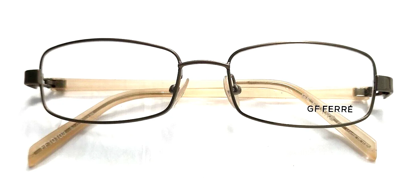 Gianfranco GF Ferre FF10103 Gunmetal Rectangle Eyeglasses Frames 52-17 135 New