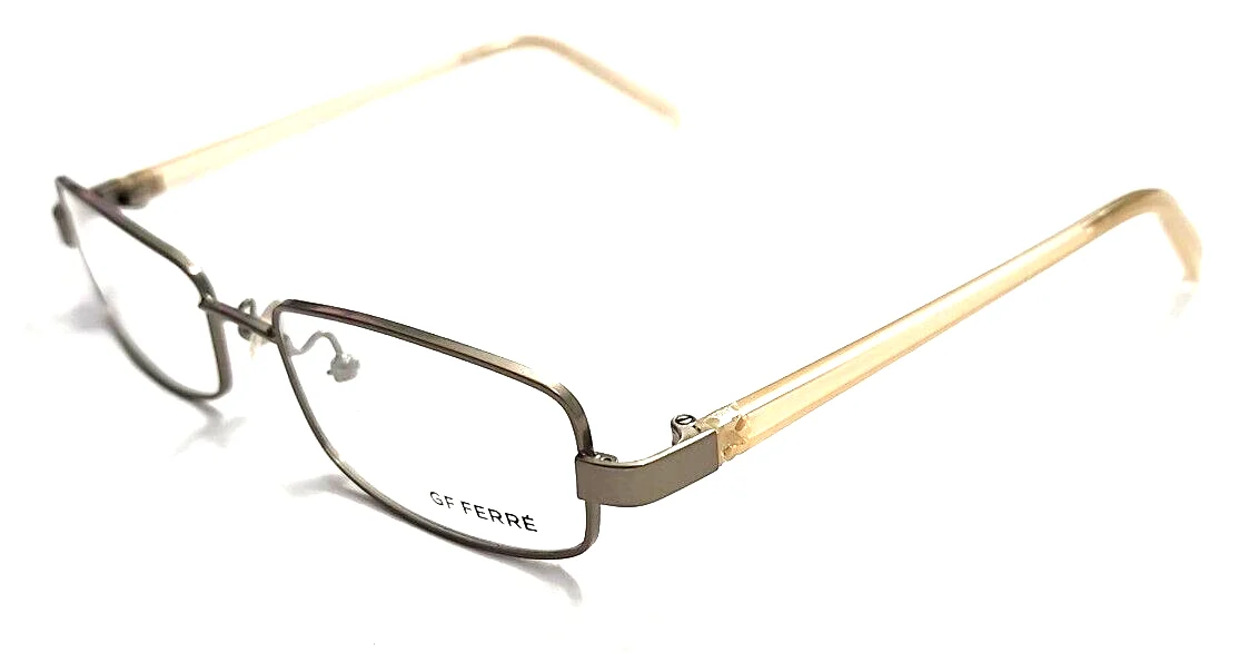 Gianfranco GF Ferre FF10103 Gunmetal Rectangle Eyeglasses Frames 52-17 135 New 2