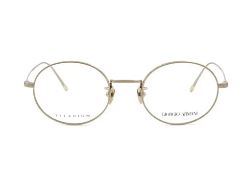 Giorgio Armani AR5097T Eyeglasses Men Brushed Gold Round 49mm New & Authentic