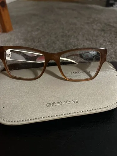 Giorgio Armani Eyeglass Frames, Light Brown, Rose Gold