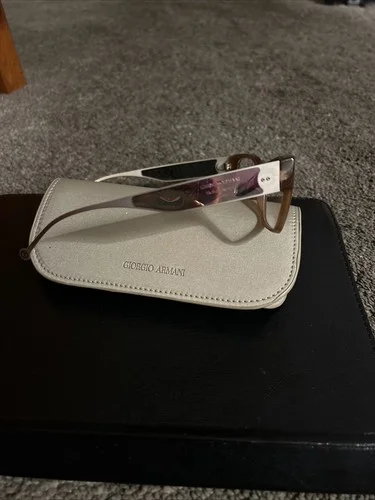 Giorgio Armani Eyeglass Frames, Light Brown, Rose Gold 3