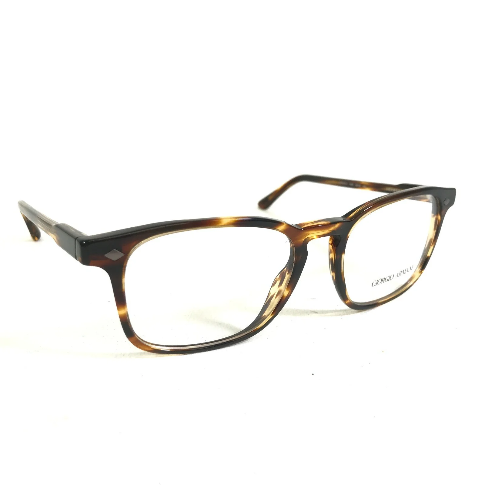 Giorgio Armani Eyeglasses Frames AR 8103-V 5590 Brown Horn Asian Fit 53-19-145 3