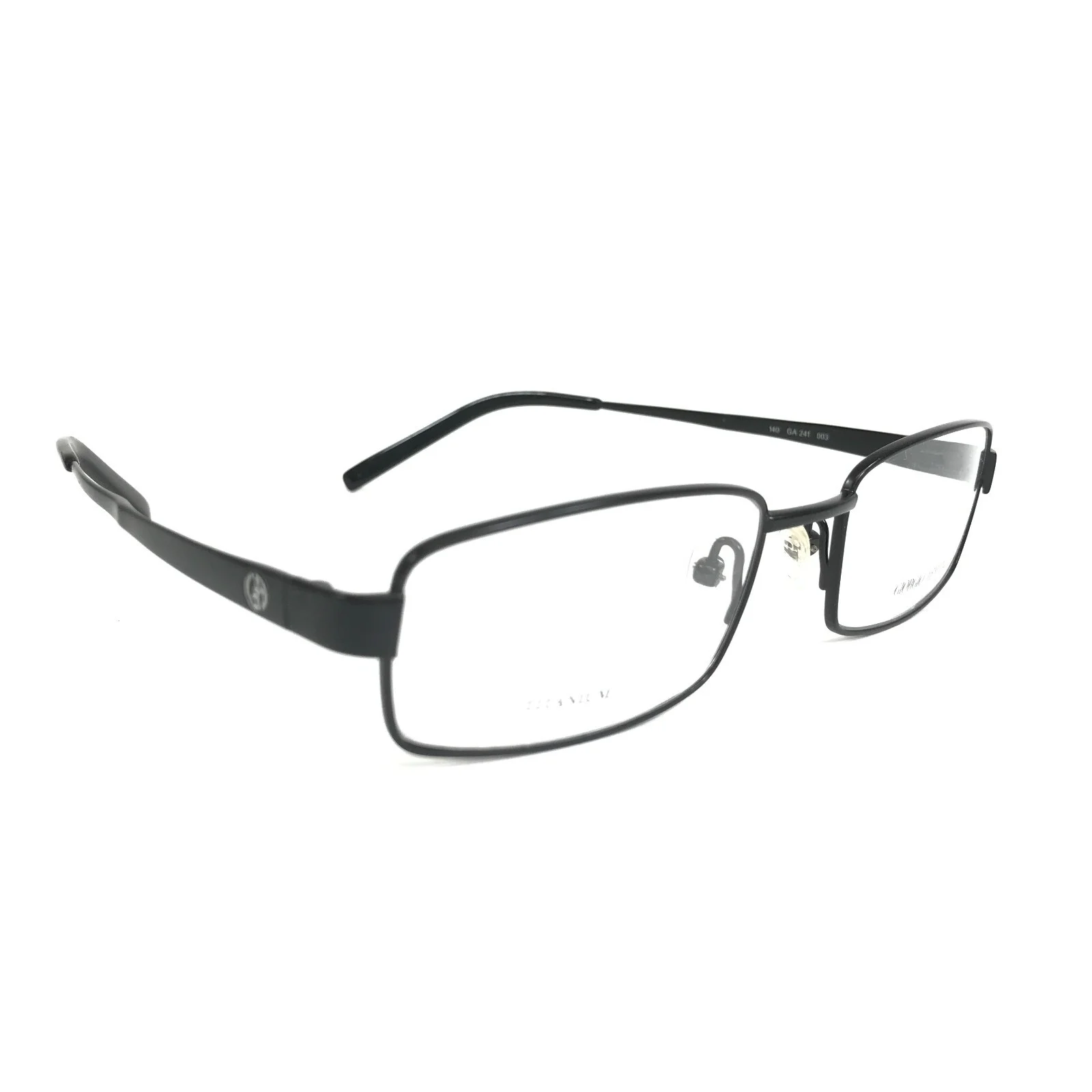 Giorgio Armani Eyeglasses Frames GA 241 003 Black Rectangular Wire Rim 51-18-140 2
