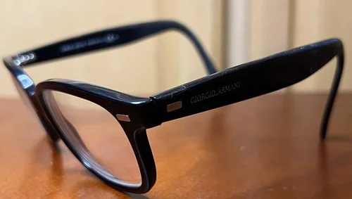 GIORGIO ARMANI EYEGLASSES FRAMES ITALY HORN RIMMED BLACK GA 897 807 50-19-145