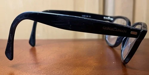 GIORGIO ARMANI EYEGLASSES FRAMES ITALY HORN RIMMED BLACK GA 897 807 50-19-145 2