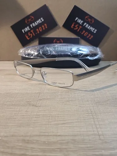 GIORGIO ARMANI G411 010 SILVER TITANIUM EYEGLASSES FRAMES 51-17-135