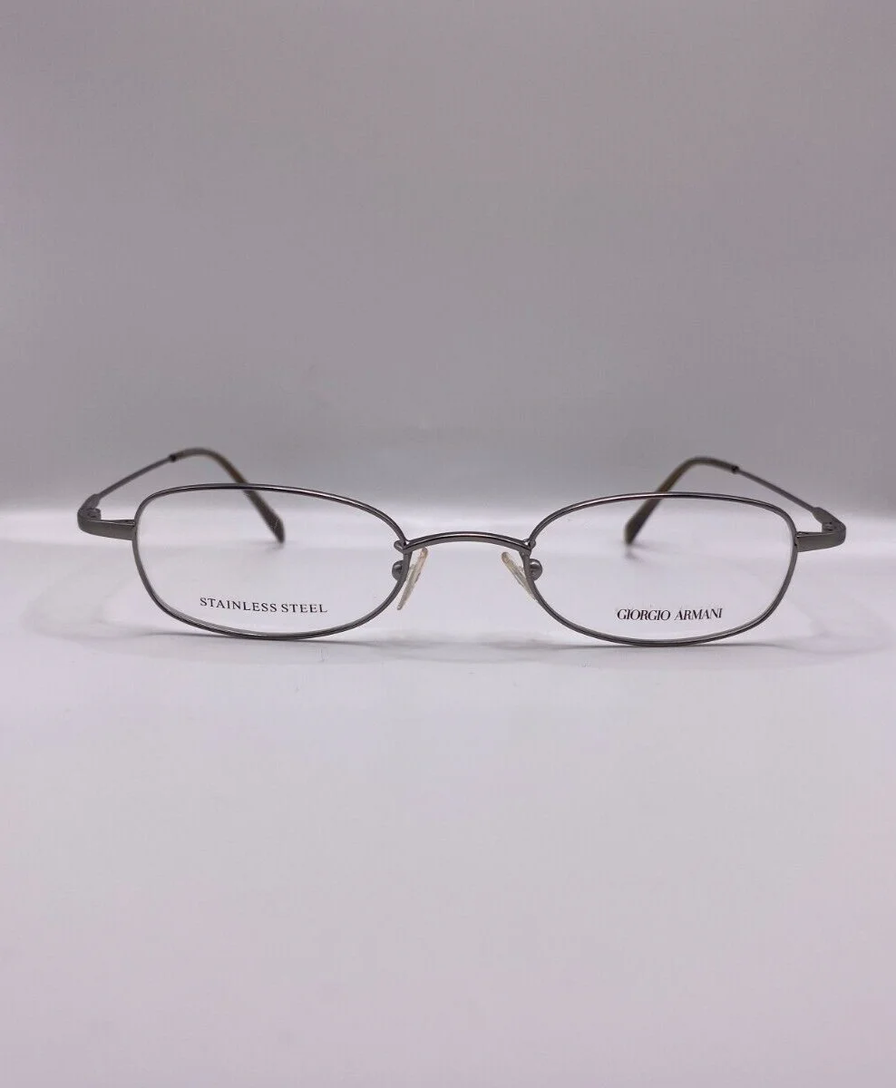 GIORGIO ARMANI GA525 R81 GUNMETAL ROUND PETITE EYEGLASSES STEEL FRAME 49-20-145