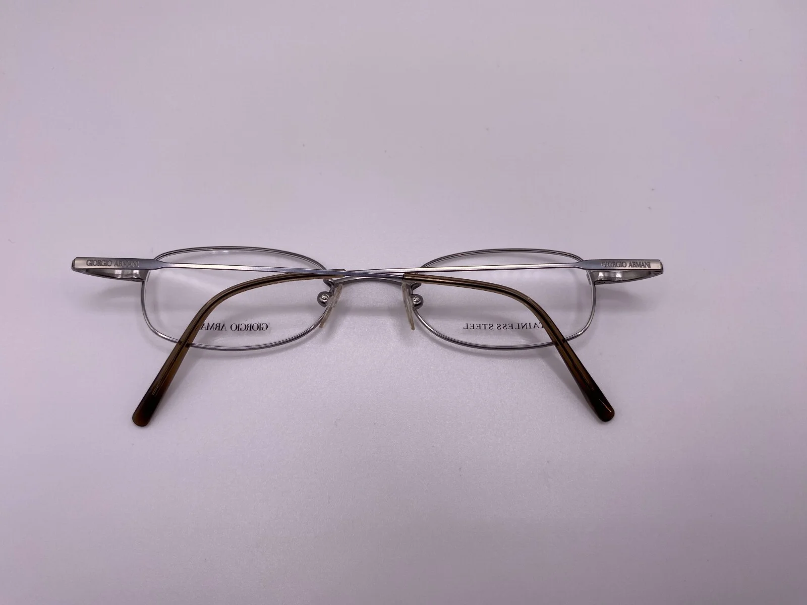 GIORGIO ARMANI GA525 R81 GUNMETAL ROUND PETITE EYEGLASSES STEEL FRAME 49-20-145 4