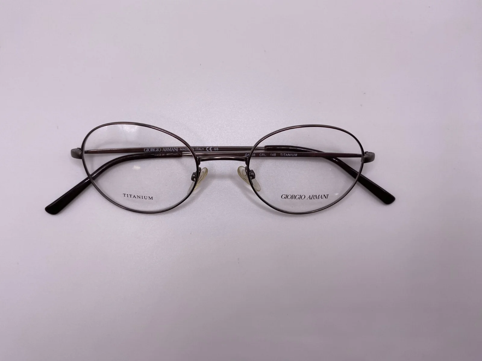 GIORGIO ARMANI GA808 CRL GUNMETAL ROUND EYEGLASSES TITANIUM FRAME 48-20-145 RX 4