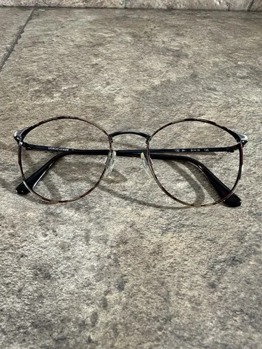 Giorgio Armani Italy 132 Gunmetal Gray Tortoise Metal Eyeglass Frames 51-19-135