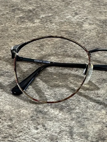 Giorgio Armani Italy 132 Gunmetal Gray Tortoise Metal Eyeglass Frames 51-19-135 2