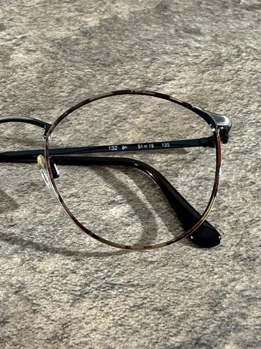 Giorgio Armani Italy 132 Gunmetal Gray Tortoise Metal Eyeglass Frames 51-19-135 3
