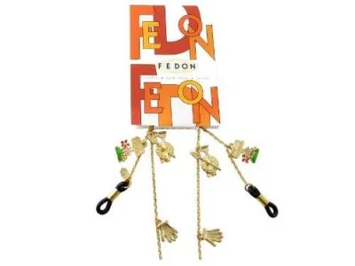 Giorgio Fedon Handmade Designer Eyeglass Chain with Charms 27.5