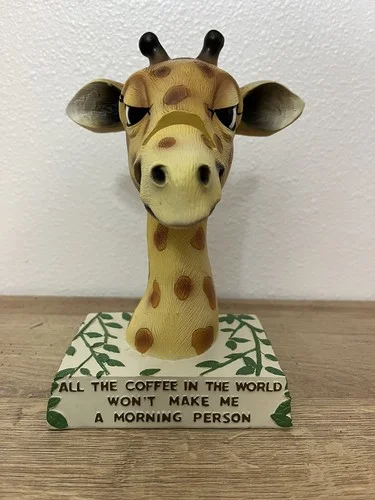 Giraffe Resin Eye Glass Holder. With Coffee Saying.