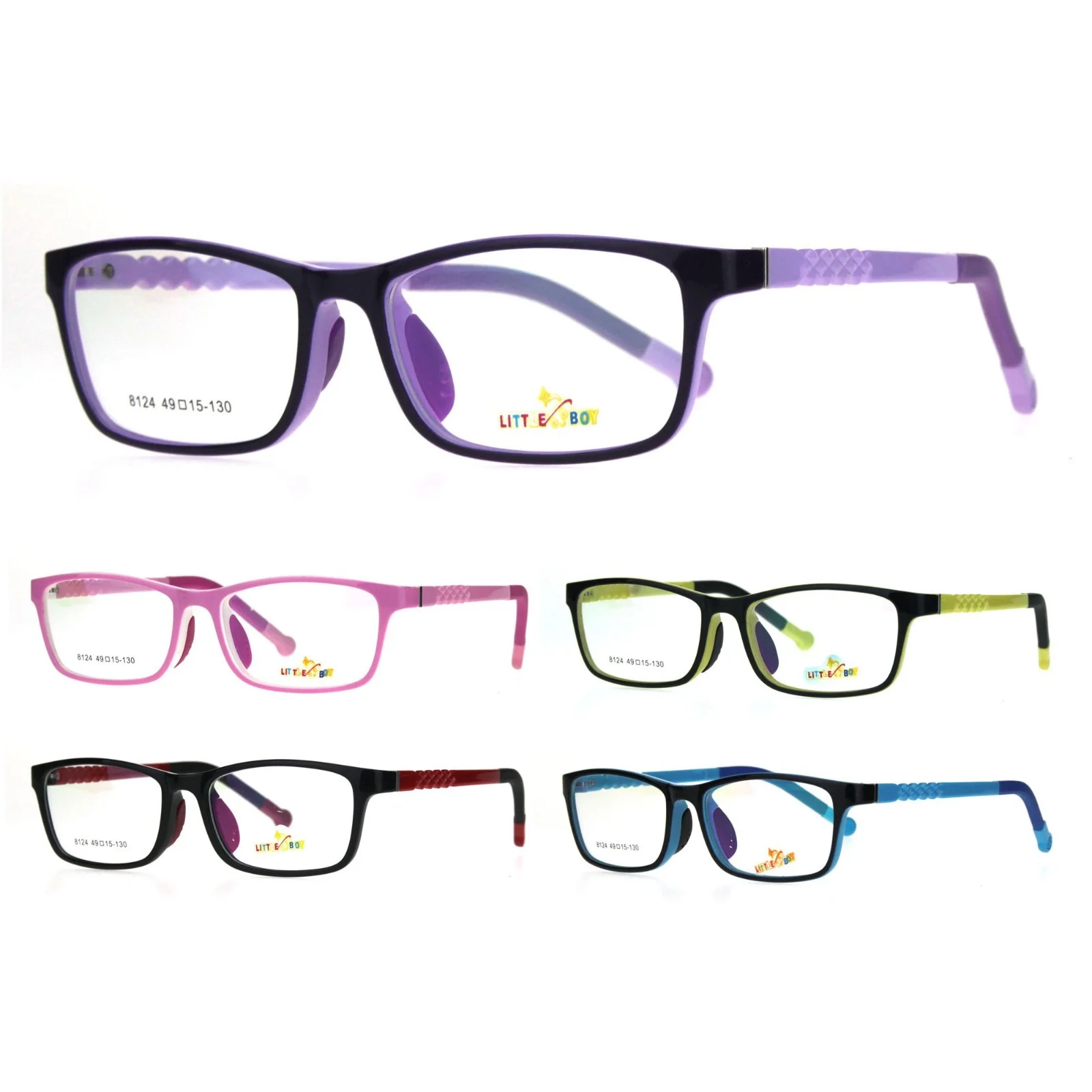 Girls Indestructible Soft Plastic Optical Quality Rectangular Eyeglasses Frame