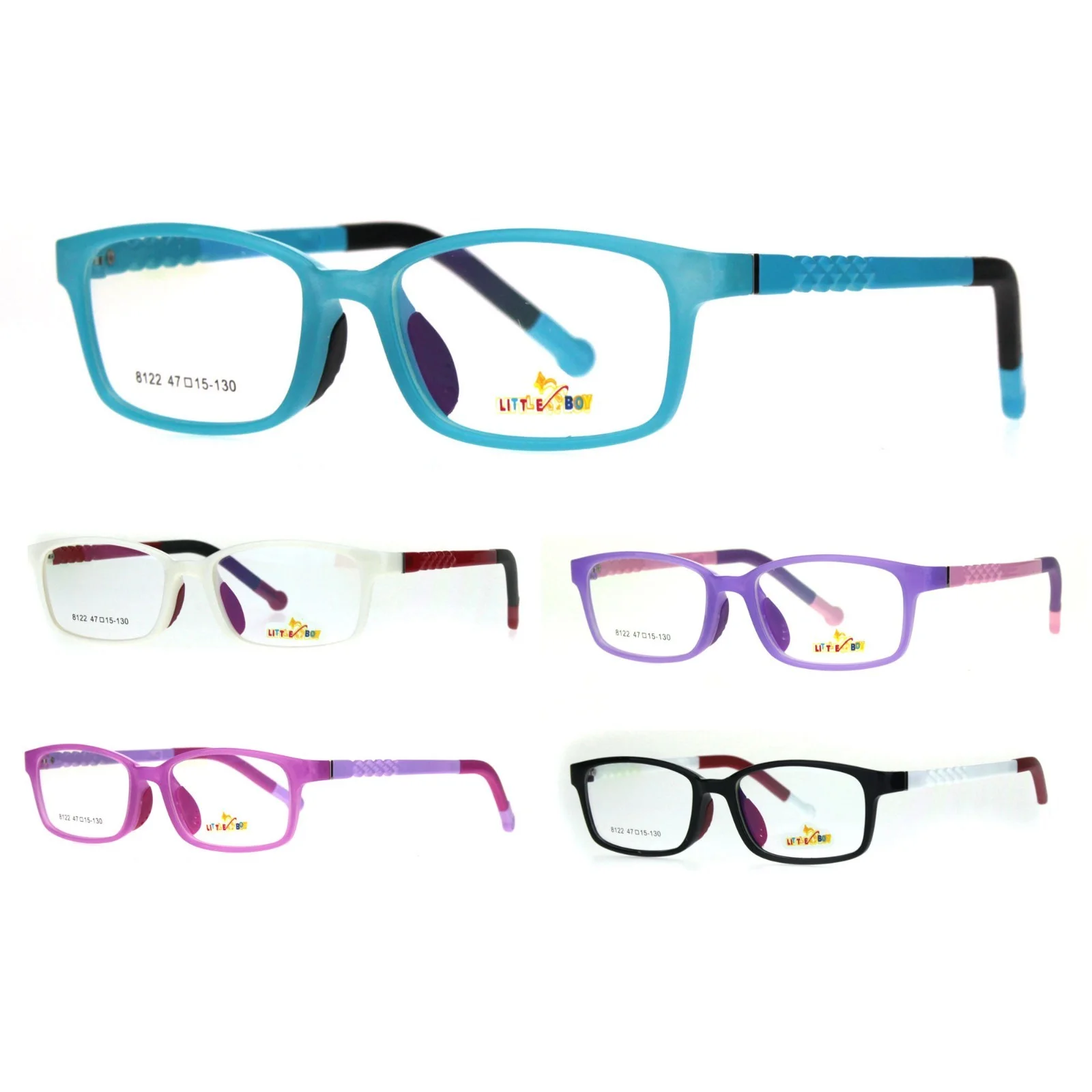 Girls Kid Size Indestructible Plastic Optical Quality Rectangle Eyeglasses Frame
