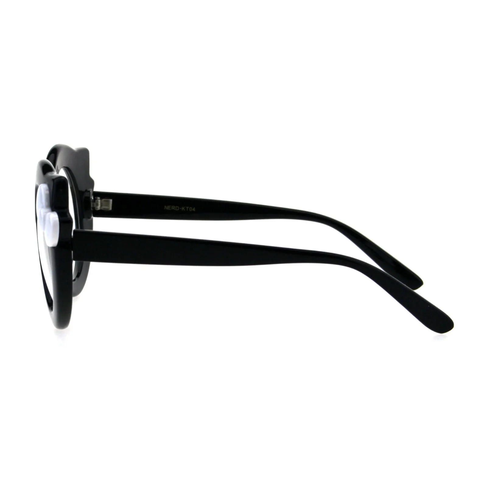 Girly Cute Round Circle Lens Kitty Thick Plastic Bow Trim Eyeglasses 4