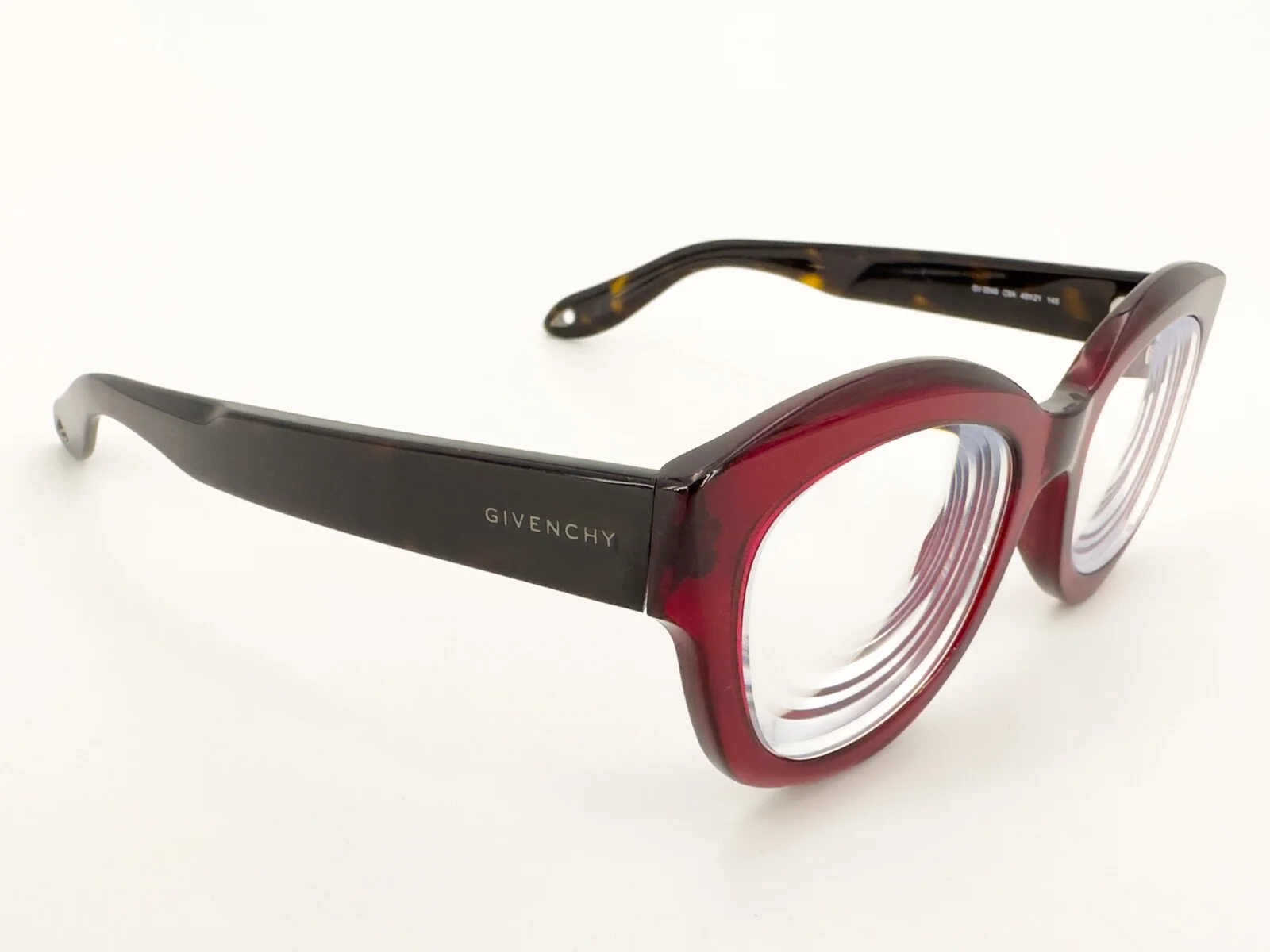 Givenchy GV 0049 Eyeglasses FRAMES C9A Clear Red 49[]21-145 Tortoise Brown H603